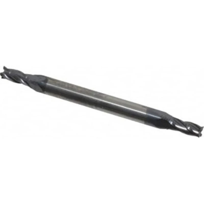 KYOCERA SGS 3/32, 3/16 LOC, 1/8 Shank Diam, 1-1/2 OAL, 4 Flute, Solid Carbide Square End Mill Double End, AlTiN Finis...
